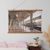 Der Bahnhof Wandteppich Mit Holzrahmen (Schlafzimmer)