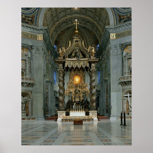 Der Baldacchino, der Hochaltar und der Stuhl Poster (Vorne)
