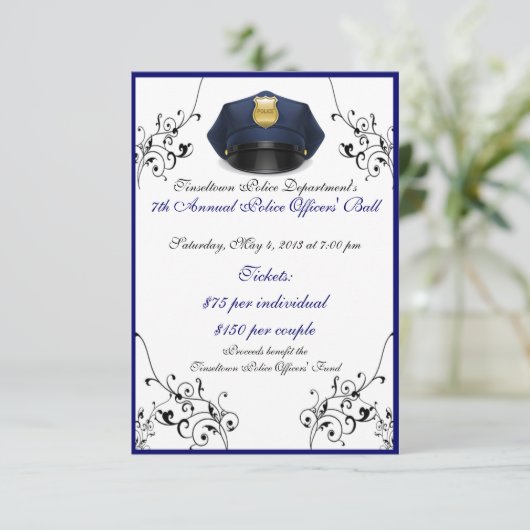 Der Ball-kundenspezifische vordere der Einladung (Stehend Vorderseite)