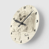 Der Balletttänzer Toulouse-Lautrec Runde Wanduhr (Winkel)