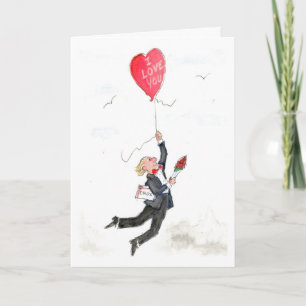 Der Ballon des Valentinsgrußes Feiertagskarte