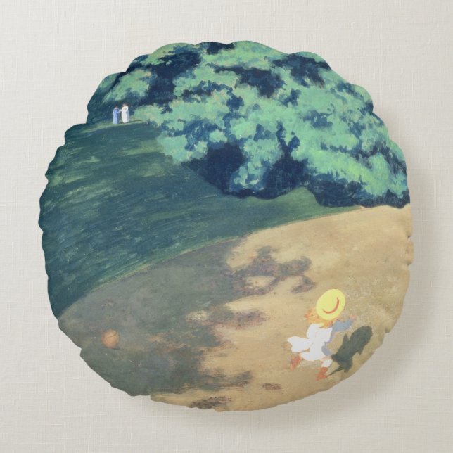 Der Ballon oder die Ecke eines Parks mit einem Kin Rundes Kissen (Vorderseite)