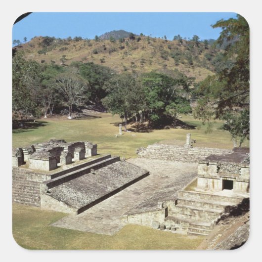 Der Ballplatz am Hauptplatz, klassische Zeit Quadratischer Aufkleber (Vorderseite)