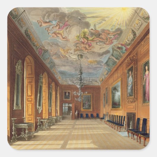 Der Ballsaal "Windsor Castle" von "Royal Residen Quadratischer Aufkleber (Vorderseite)
