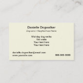 Der Bandana-Hunde des Hundewanderers Visitenkarte (Rückseite)