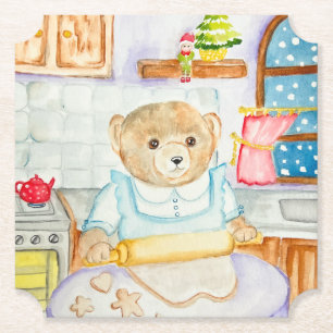 Der Bär backt Lebkuchen Untersetzer