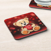 Der Bär liebt dich Getränkeuntersetzer (Linke Seite)