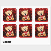 Der Bär liebt dich Quadratischer Aufkleber (Blatt)