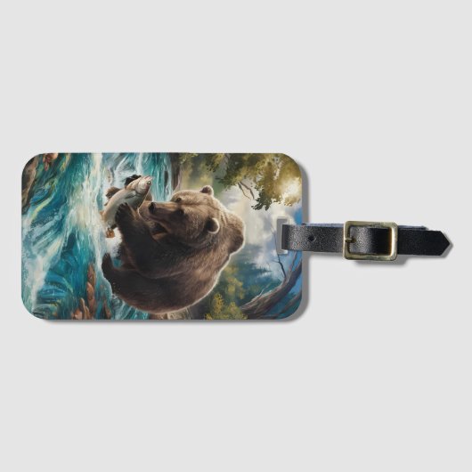 Der Bär mit dem goldenen Fisch Gepäckanhänger (Vorderseite (Horizontal))