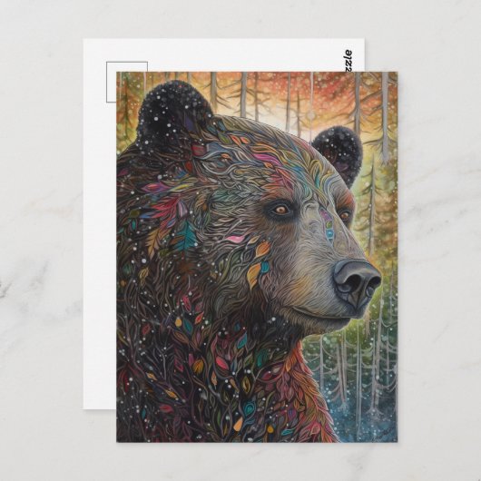 Der Bär Postkarte (Vorne/Hinten)