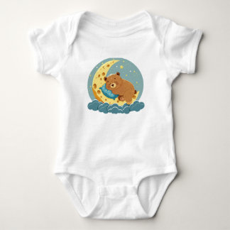 Der Bär schläft auf dem Mond Baby Strampler