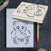 Der Bär umarmt die Rubber-Briefmarke Gummistempel