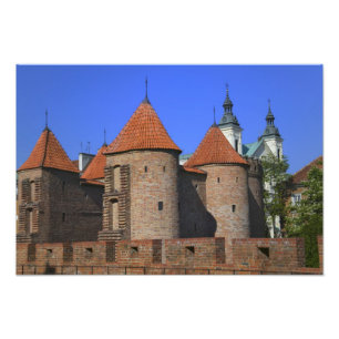 Der Barbakan und die Paulinerkirche, Warschau, Fotodruck