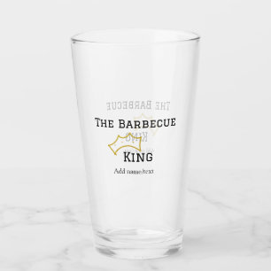 Der Barbecue-König Kronenname Text kocht am besten Glas