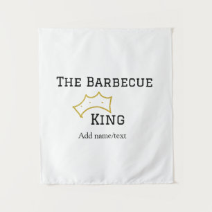 Der Barbecue-König Kronennamens-Text kocht am best Wandteppich