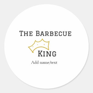 Der Barbecue-König krönt den Namen des besten Koch Runder Aufkleber