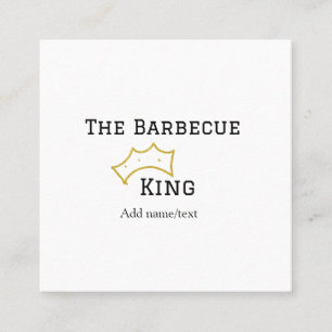 Der Barbecue-König krönt Namenstext Kochen am best Quadratische Visitenkarte