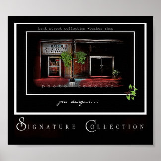 Der Barber auf der Bank Poster