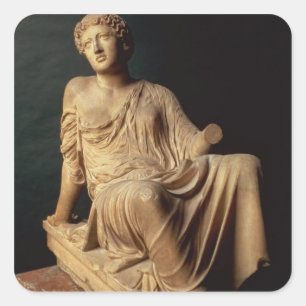 Der Barberini Suppliant, Grieche, c.470-440 BC Quadratischer Aufkleber