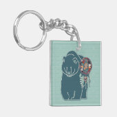 der Bärenleitfaden in Aquamarinen grünen Höhen Schlüsselanhänger (Vorderseite links)