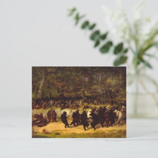 Der Bärentanz, 1870 von William Holbrook Beard Postkarte (Stehend Vorderseite)