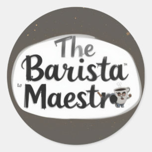 Der Barista Maestro Runder Aufkleber