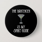 Der Barkeeper ist mein Spirit Guide Funny Cocktail Button (Vorderseite)