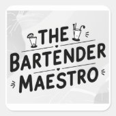 Der Barkeeper Maestro Quadratischer Aufkleber (Vorderseite)