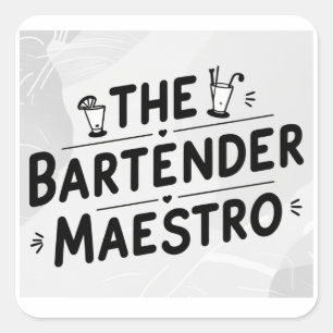 Der Barkeeper Maestro Quadratischer Aufkleber