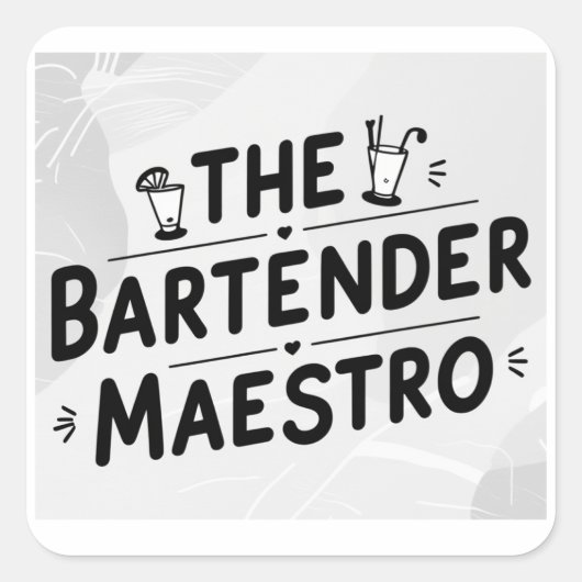 Der Barkeeper Maestro Quadratischer Aufkleber (Vorderseite)