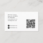 Der Barkeeper Tarot Skelett QR Code Schwarz Visitenkarte (Rückseite)