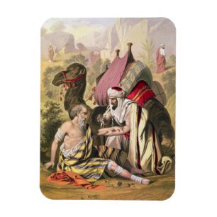 Der barmherzige Samariter, von einer Bibel Magnet