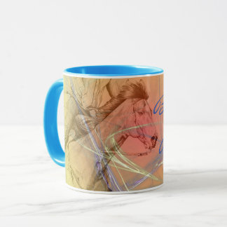 Der Barrel Racer (gelber orangefarbener Swirl) Tasse
