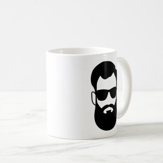 Der Bart des Mannes und Sonnenbrille-Tasse Kaffeetasse (VorderseiteRechts)