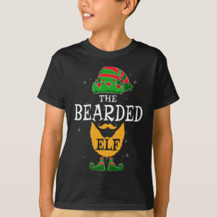Der bärtige Elf passt Familie Weihnachten Daddy Fu T-Shirt