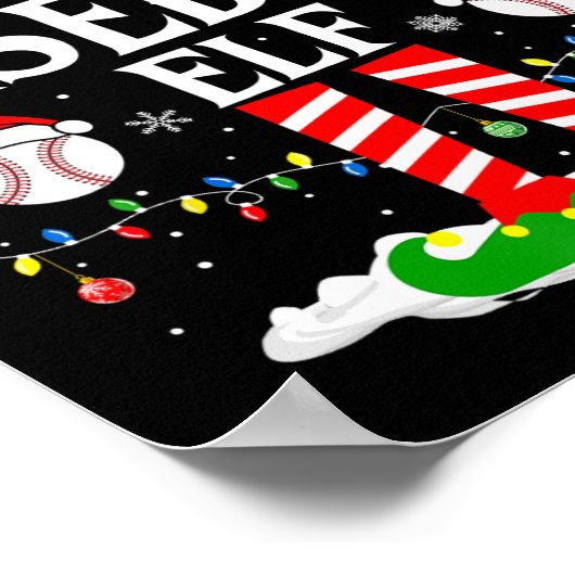 Der Baseball Elf Funny Matching Xmas Baseball Chri Poster (Ecke)