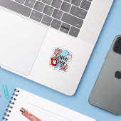 Der Baseball Game Day Retro Dies ist die Saison üb Aufkleber (Laptop mit iPhone)