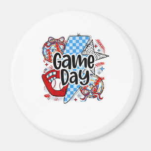 Der Baseball Game Day Retro Dies ist die Saison üb Magnet
