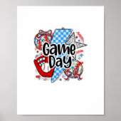 Der Baseball Game Day Retro Dies ist die Saison üb Poster (Vorne)