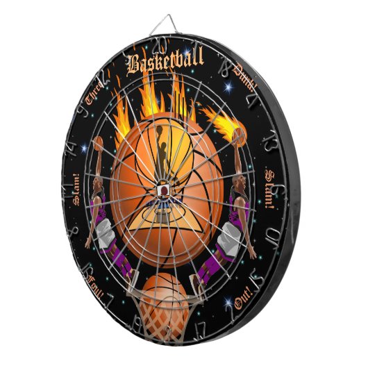 Der Basketball-brennende Slam DunkDartboard Dartscheibe (Vorderseite rechts)