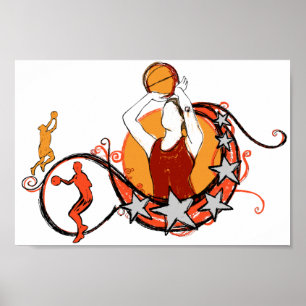 Der Basketball-Illustration der Frauen Poster