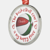 Der Basketballplatz ist mein glücklicher Ort Ornament Aus Metall (Links)