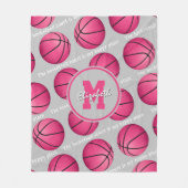 Der Basketballplatz ist mein glücklicher Ort pink Fleecedecke (Vorderseite)