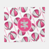 Der Basketballplatz ist mein glücklicher Ort pink Fleecedecke (Vorderseite (Horizontal))
