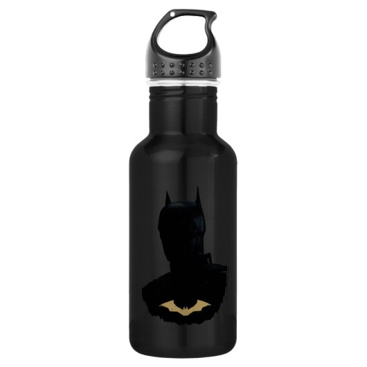 Der Batman mit dem goldenen Bat-Symbol Edelstahlflasche (Vorderseite)