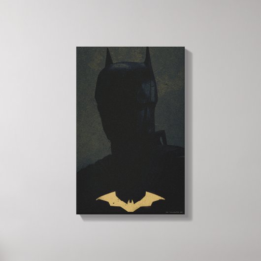 Der Batman mit dem goldenen Bat-Symbol Leinwanddruck (Vorderseite)