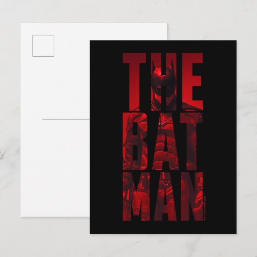 Der Batman Typografy Cutout Postkarte (Vorne/Hinten)