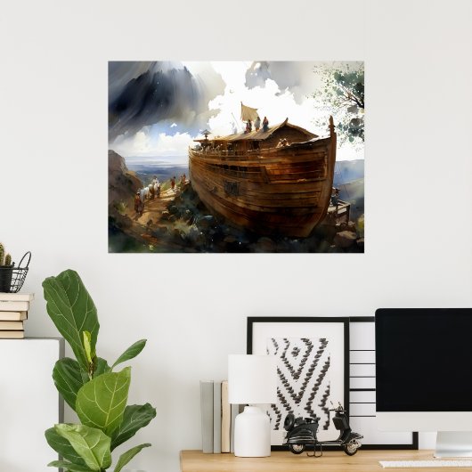 Der Bau der Arche Noahs Poster (Heimbüro)