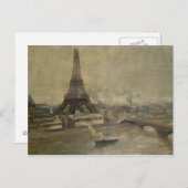 Der Bau des Eiffelturms Postkarte (Vorne/Hinten)