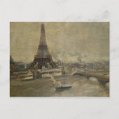 Der Bau des Eiffelturms Postkarte (Vorderseite)